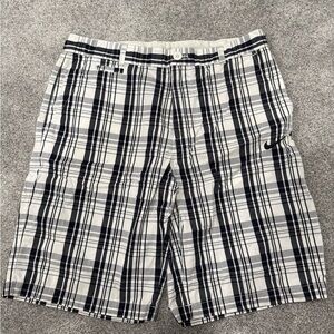 Nike Golf Shorts Plaid Casual Chino Performance Shorts Sz 34 Vintage Orange Tag
